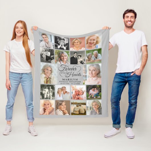 Memorial FOREVER IN ONZE HARTS 18 Fotocollage Fleece Deken (In situ)