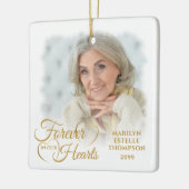 Memorial FOREVER IN ONZE HARTS 2 Foto Gold Keramisch Ornament (Links)