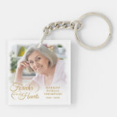 Memorial FOREVER IN ONZE HARTS 2 Foto Gold Sleutelhanger (Achterkant)