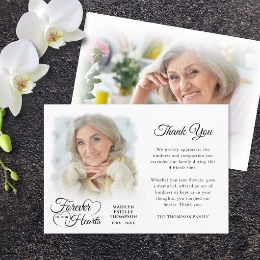 Memorial FOREVER IN ONZE HARTS 2 Foto's Bedankkaart