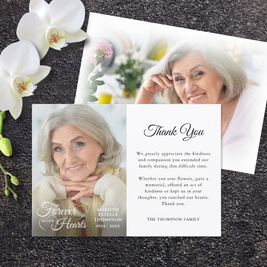 Memorial FOREVER IN ONZE HARTS 2 Foto's Bedankkaart