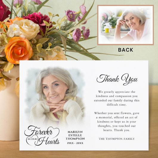 Memorial FOREVER IN ONZE HARTS 2 Foto's Bedankkaart