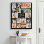 Memorial FOREVER IN ONZE HARTS 9 Fotocollage Imitatie Canvas Print<br><div class="desc">Creëer een gedenkteken ter nagedachtenis in het teken met deze foto collage sjabloon op een faux canvasafdruk met 9 afbeeldingen met een elegante scripttypografische titel FOREVER IN ONZE GEHEUGEN geaccentueerd met gouden harten en gepersonaliseerd met naam en datums in wit tegen een bewerkbare zwarte achtergrondkleur en getoond in de 16x20...</div>