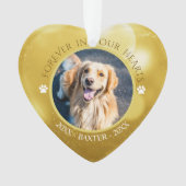 Memorial FOREVER IN ONZE HARTS Dog Foto Ornament (voorkant)