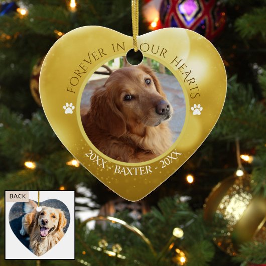 Memorial FOREVER IN ONZE HARTS Dog Photo Keepomwil Keramisch Ornament
