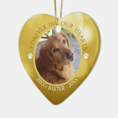 Memorial FOREVER IN ONZE HARTS Dog Photo Keepomwil Keramisch Ornament (Links)