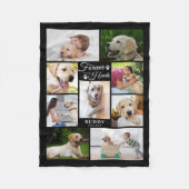 Memorial FOREVER IN ONZE HARTS Foto Collage Black Fleece Deken (Voorkant)