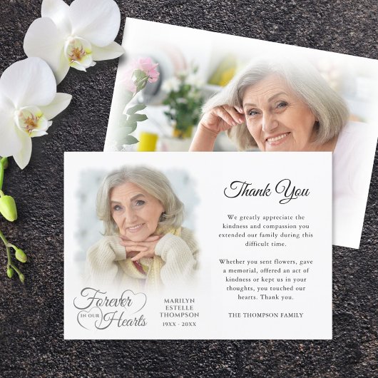 Memorial FOREVER IN ONZE HEARTS Foto Bedankkaart