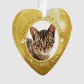 Memorial FOREVER IN ONZE HOOFDKat Foto Ornament (voorkant)