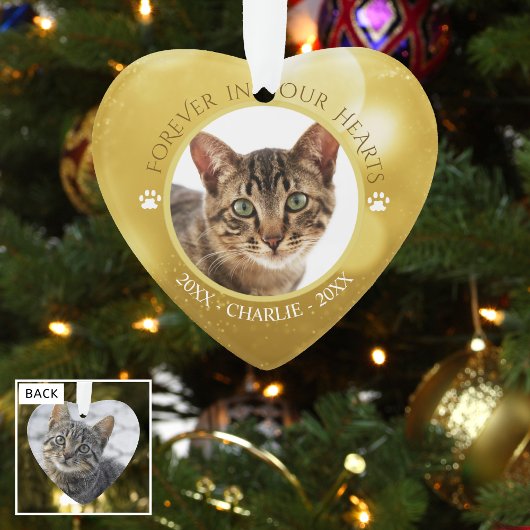Memorial FOREVER IN ONZE HOOFDKat Foto Ornament