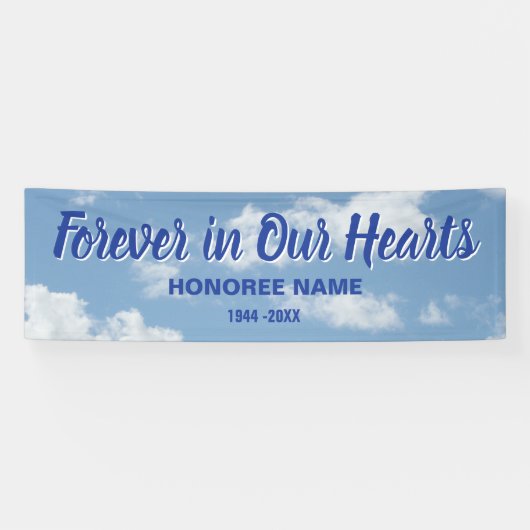 Memorial Forever in Our Hearts beroemd gemaakt doo Spandoek (Horizontaal)