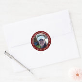 Memorial Forever in Our Hearts Foto Ronde Sticker (Envelop)