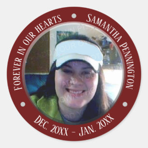 Memorial Forever in Our Hearts Foto Ronde Sticker