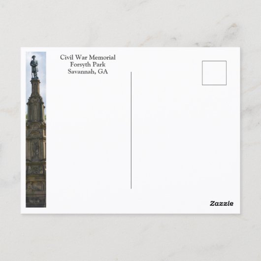 Memorial Forsyth Park Savannah GA foto Briefkaart (Achterkant)