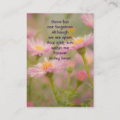 Memorial Fosters Garden Flowers Visitekaartje (Voorkant)