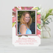 Memorial Foto: Bedankt - Roze Waterverf Splash Kaart (Staand voorkant)