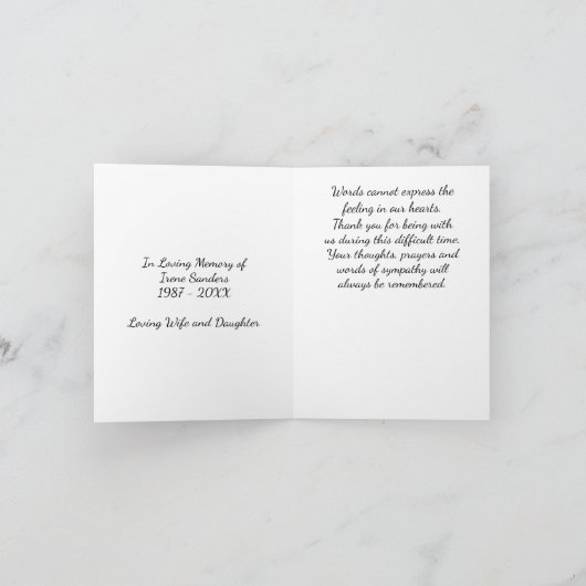 Memorial Foto bedankt uw kaart met vlag (Binnen)