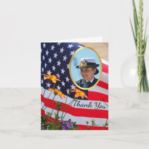Memorial Foto bedankt uw kaart met vlag