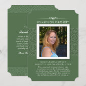 Memorial Foto: Bedankt voor je kaart - Elegant Gre (Voorkant / Achterkant)