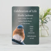 Memorial Foto Bluebird Garden Bird Kaart (Staand voorkant)
