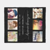 Memorial foto collage Black loving memory Fleece Deken (Voorkant (Horizontaal))