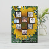 Memorial Foto Collage Heart op Sunflower Foto Kaart (Staand voorkant)