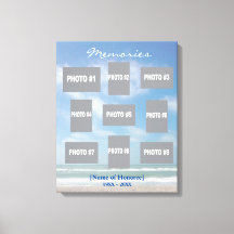 Memorial foto collage met achtergrond oceaan