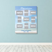 Memorial foto collage met achtergrond oceaan canvas afdruk (Insitu (Houten vloer))