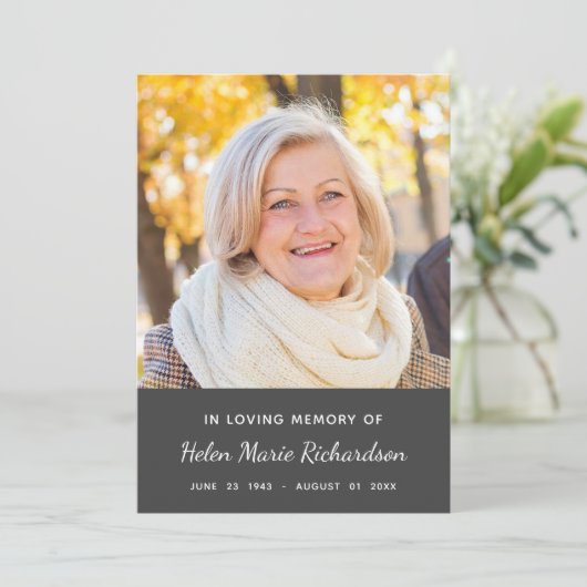 Memorial Foto condoleances Bedankkaart (Staand voorkant)