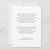 Memorial Foto condoleances Bedankkaart (Achterkant)