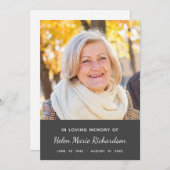 Memorial Foto condoleances Bedankkaart (Voorkant / Achterkant)