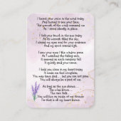Memorial Foto Custom Lavender gardenbloem Visitekaartje (Voorkant)