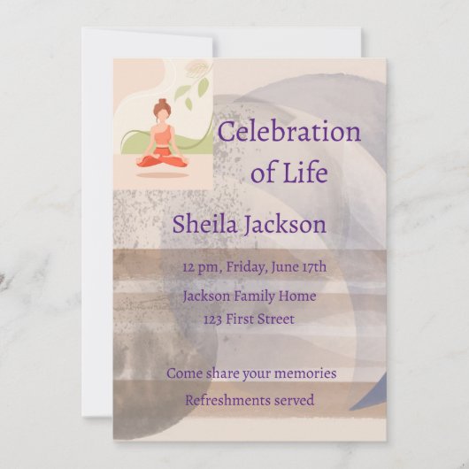 Memorial Foto Custom Yoga Fitness Meditation Kaart (Voorkant)