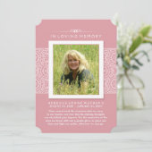 Memorial Foto: Elegant Pink PERHAPS POEM Kaart (Staand voorkant)