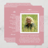 Memorial Foto: Elegant Pink PERHAPS POEM Kaart (Voorkant / Achterkant)