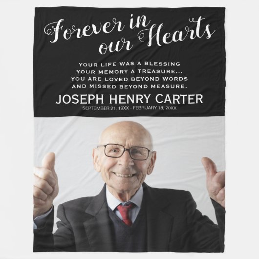 Memorial Foto Fleece Deken (Voorkant)