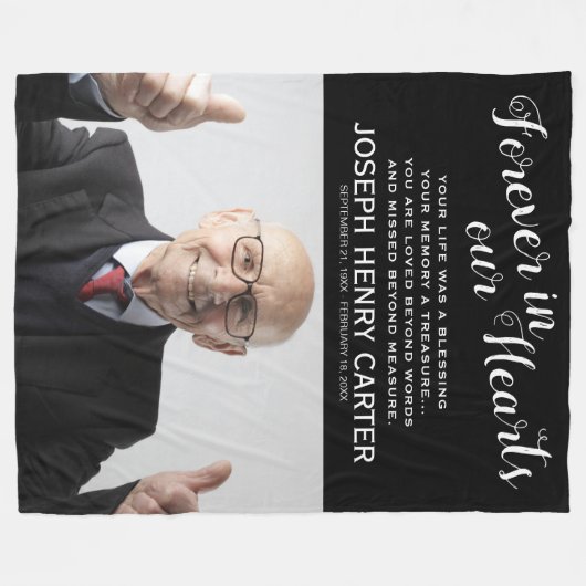 Memorial Foto Fleece Deken (Voorkant (Horizontaal))