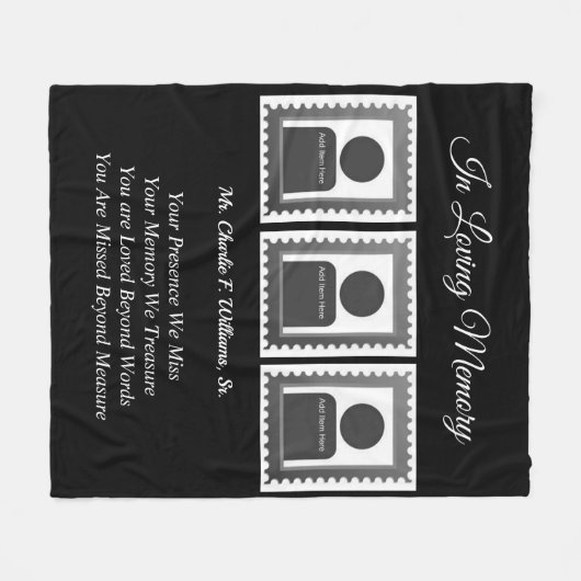 Memorial Foto Fleece Deken (Voorkant (Horizontaal))