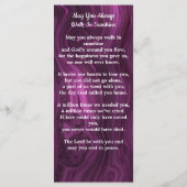 Memorial Foto Funeral Prayer Kaart Paars Marble (Achterkant)