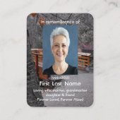 Memorial Foto Gebed Brug Bos Wildernis Visitekaartje (Achterkant)