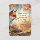 Memorial Foto Gebed Fox Dier Wildlife Natuur Visitekaartje (Voorkant)