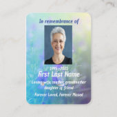 Memorial Foto Gebed Pansy Bloemtuin Visitekaartje (Achterkant)