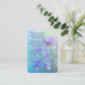 Memorial Foto Gebed Pansy Bloemtuin Visitekaartje (Staand voorkant)