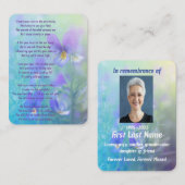 Memorial Foto Gebed Pansy Bloemtuin Visitekaartje (Voorkant / Achterkant)