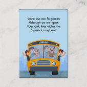 Memorial Foto Gebed School Bus Driver Visitekaartje (Voorkant)