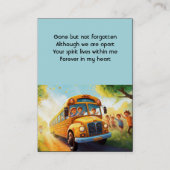 Memorial Foto Gebed School Bus Driver Visitekaartje (Voorkant)