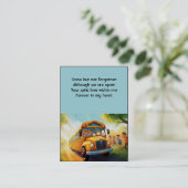 Memorial Foto Gebed School Bus Driver Visitekaartje (Staand voorkant)