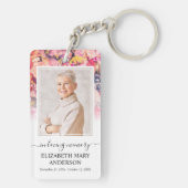 Memorial foto in liefdevolle herinnering Bright Fl Sleutelhanger (achterkant)