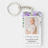 Memorial foto in liefdevolle herinnering Paarse bl Sleutelhanger (Voorkant)