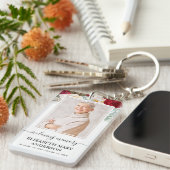 Memorial foto in liefdevolle herinnering rood wit  sleutelhanger (Voorkant Rechts)